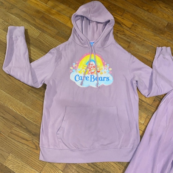 Care Bears Lavender 2 pc Jogging set/hoodie&o ants EUC WORN 2x if that! - Picture 5 of 15